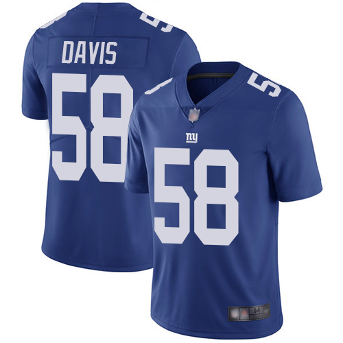Men New York Giants #58 Tae Davis Royal Blue Team Color Vapor Untouchable Limited Player Football NFL Jersey->new york giants->NFL Jersey